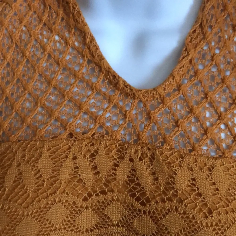 🌶2/$10xhilaration NWOT Sleeveless Crotchet Lined Lace Keyhole Top X S - Picture 3 of 11
